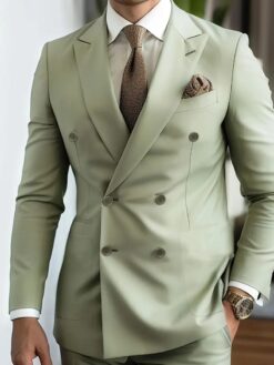 Double-Breasted Blazer Trendy Tailored Fit